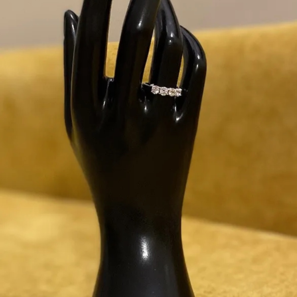 Sterling silver cocktail ring (cz, adjustable)